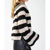 Women's Striped Bell Sleeve Henley Sweater - eesome - 3 of 4