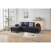 L-Shaped Sectional Sofas with Hidden Storage Units and Matching Accent Pillows, Available in Fabric or Faux Leather Upholstery - 4 of 4