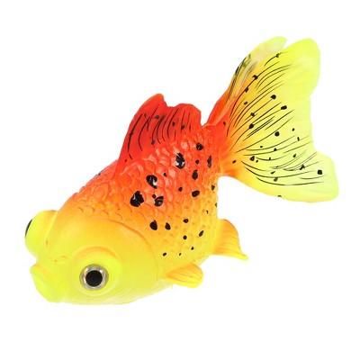 Unique Bargains Aquarium Glowing Artificial Golden Fish Ornament with Suction Cup Yellow Red 1 Pc