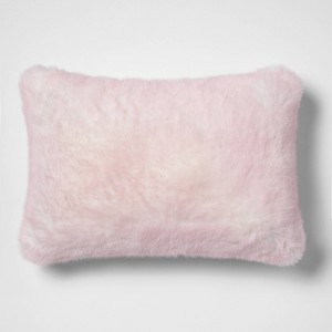 Faux Fur Oblong Throw Pillow Pink - Simply Shabby Chic