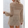 Women's Crochet Cardigan Light Weight Long Sleeve Tie Front Hollow Out Thin Cardigan - 4 of 4