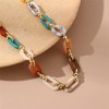 Cuban Chain Necklace for Women - Chunky Punk Resin Link Choker with Oval Pendant, Gothic Collar - 4 of 4