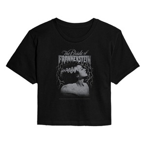 Women's - Universal - Tonal Bride Of Frankenstein Cropped Graphic T-Shirt - 1 of 4