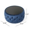 Grungis Velvet Benches with Button-Tufted Diamond Stitching and Tempered Glass Top,Upholstered Ottoman,Ottoman Bench for Living Room,Bedroom - 3 of 4