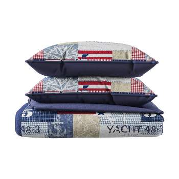 Nautical Americana Patchwork Quilt Set