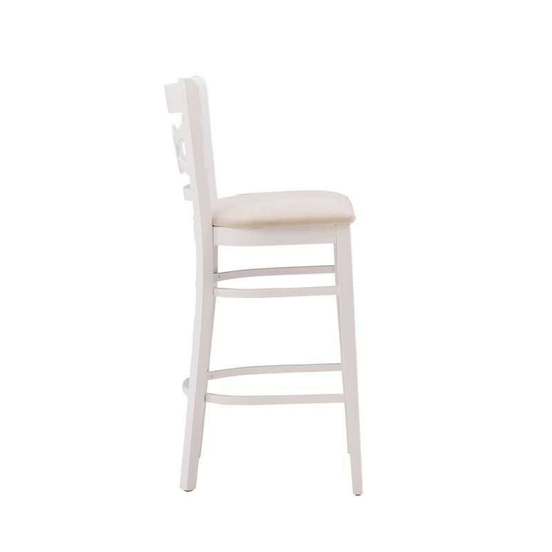 Set of 2 Teresa Ultra Suede Padded Seat Barstools White/Gray - Linon, 6 of 13