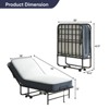 Mjkone Folding Bed with 5''Mattress,Portable Guest Bed Camping Cot,Soft Padded Rollaway Sleeping Bed with Wheels,Twin Size - 2 of 4