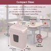 Bonsaii 6-Sheet Crosscut Paper Shredder for Home Use, Shreds Paper, Credit Cards, Staples, Clips, 3.4 Gal Wastebasket, Pink, with Handle - 2 of 4