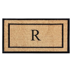 A1HC Natural Coir and Rubber Backing Monogrammed Door Mat, Anti-Shed Entry Doormat - 1 of 4