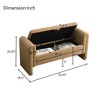 Modern Teddy Bed End Bench with Arms and Storage, Upholstered Large Foot Rest Stool, 52.25in Width - 2 of 4