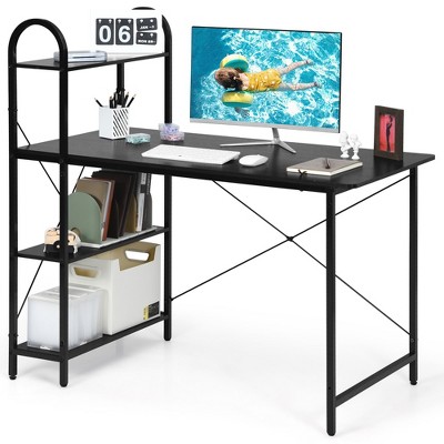 Costway 47.5'' Computer Desk Writing Desk Workstation W/ 4-tier Shelves :  Target