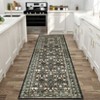 Machine Washable Boho Area Rug - Ultra-Thin Low Pile Carpet, Lightweight Indoor Rug, Non Slip Floral Rug for Living Room, Bedroom, Dining Room - 3 of 4