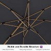 PURPLE LEAF Patio Cantilever Umbrella Teak Finished Aluminum Frame Large Offset Outdoor Sun Umbrellas with Base for Pool Garden Deck - 2 of 4