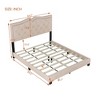 Bed Frame Upholstered Platform Bed with Tufted Headboard Rivet Trim, Modern Frame Bed, No Box Spring Needed, 10 Slats Supports, Easy Assembly - 3 of 4