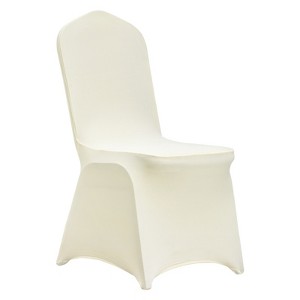 VEVOR Stretch Spandex Folding Chair Covers, Universal Fitted Chair Cover, Removable Washable Protective Slipcovers, for Wedding, (30PCS Ivory White) - 1 of 4