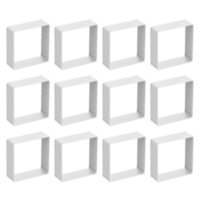 Unique Bargains Metal Square Cookie Biscuit Cookie Cutter 1.8 inch x 1.8 inch x 0.67 inch Silver 12 Pcs