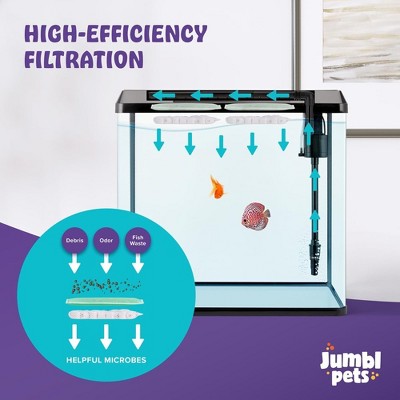 10 Gallon Black Glass Desktop Aquarium Kit with LED Lighting