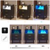 Fredees LED Nightstand with Charging Station, 3-Color Dimmable Lights, Modern Bedroom Bedside Table with Drawers, Open Shelf, Metal Legs - 4 of 4