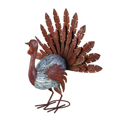 Transpac Metal 21 in. Multicolor Harvest Rustic Turkey Decor