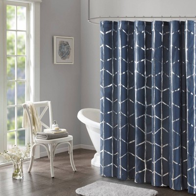 navy shower curtain