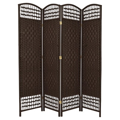 5 1/2 ft. Tall Fiber Weave Room Divider - Dark Mocha (4 Panels)