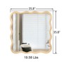 FONTOI Wavy Rectangle Wall Mirror, 36"*36" Square Mirror Wall Decor for Bathroom Bedroom Living Room Cloakroom Entryway, Brown, 35.8"*1.18"*35.8" - 3 of 4