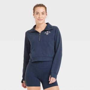 Women's Fleece Half Zip Pullover Sweatshirt - All In Motion™ - 1 of 4