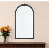 HomeRoots 42" Black Crowned Top Antiqued Glass Arch Framed Accent Mirror - 2 of 4