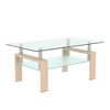 NicBex Modern Rectangle Coffee Table with Clear Tempered Glass Top,2-Tier Glass Center Table for Living Room,Living Room Furniture - 3 of 4