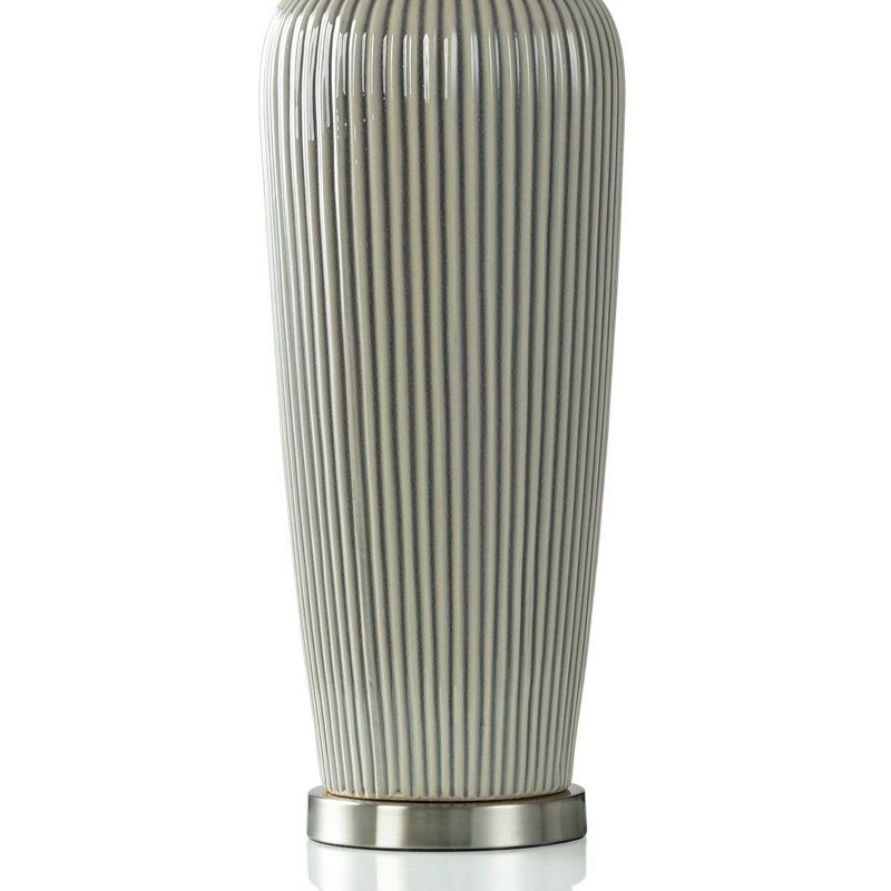 Ribbed Ceramic Pristine Table Lamp Gray - StyleCraft, 5 of 7
