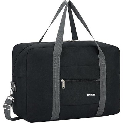 Narwey Foldable Travel Duffel Bag With Shoulder Strap + Toiletry Organizer Traveling Dopp Kit Shaving Bag