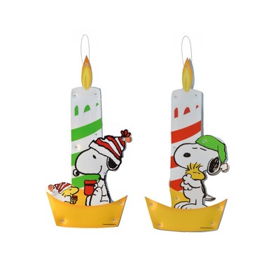 Peanuts 12in Peanuts Window Decor Candlestick , Red