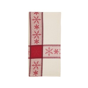 Saro Lifestyle Classic Charm Jacquard Napkin (Set of 4), Red, 19"x19" - 1 of 4