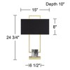 360 Lighting Carl 24 3/4" High Modern Table Lamps Set of 2 Gold Finish Metal Living Room Bedroom Bedside Nightstand House Kitchen Entryway Black Shade - 4 of 4
