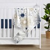 Sweet Jojo Designs Gender Neutral Baby Security Blanket Celestial Blue Gold and Grey - 2 of 4