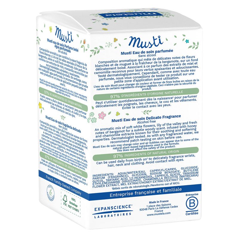 Mustela Musti Eau de Soin Spray Baby Perfume Alcohol Free Fragrance - 1.69 fl oz, 5 of 8