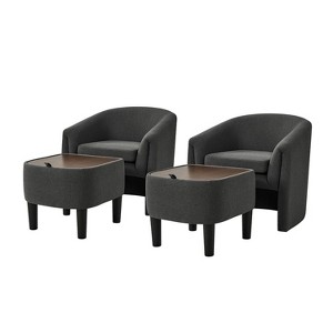 Giles Morden Upholstered Armchair with Removable Legs Storage Ottaman Set of 2|ART OF LIVING DESIGNS - 1 of 4
