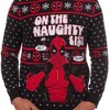 Seven Times Six Marvel Deadpool Men's On The Naughty List Pullover Crewneck Sweater - 3 of 4
