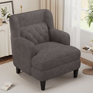 NicBex 18.9" Teddy Upholstered Accent Chair with Tufted Back&Tapered Legs,400lbs Max,Modern Sofa Chair for Living Room,Elegant Lounge Chair - 1 of 4