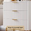 3 Drawer Dresser for Bedroom, Fluted Modern Nightstand with Deep Drawers, Multi-Functional Wooden Organizer for Living Room, Hallway, and Kids Room - 3 of 4