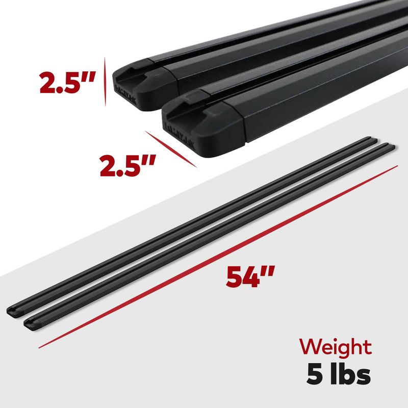 Yakima HD Track 54 Inch Car Roof Top Custom Rack Mounting Applications with CapNuts for SkyLine, OverHaul HD, and OutPost HD Systems, Black, 3 of 7