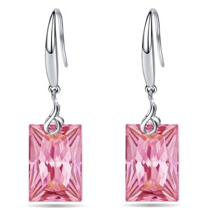 Paaaawaters 925 Sterling Silver 5A Rectangle Cubic Zirconia Dangle Earrings for Women - 1 of 4