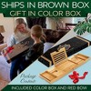 SereneLife Natural Bamboo Bathtub Caddy - Adjustable Shower Tub Tray with Device Holder and Wine Glass Slot (SLBCAD50.5) - 2 of 4