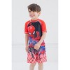 Marvel Avengers Spider-Man Hulk Black Panther Iron Man Thor Rash Guard Swim Shirt Little Kid to Big Kid - 2 of 4