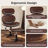 2 Set Swivel Office Chairs With Ottoman,PU Desk Chair With Extended Headrest&Adjustable Seat,Ergonomic Computer Chair For Office&Living&Bedroom - 4 of 4