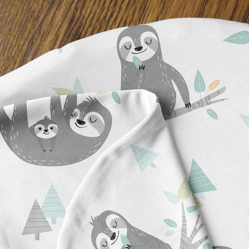 Sweet Jojo Designs Gender Neutral Support Nursing Pillow Cover (Pillow Not Included) Sloth Blue Grey and White, 5 of 6