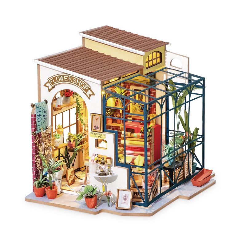 DIY Miniature House Kit Emily&#39;s Flower Shop - Hands Craft, 1 of 8