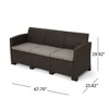 67.7" Outdoor Sofa, 3 Seater Wicker Rattan Sofa with Waterproof Cushions, Deep Seat and High Back Weather Sofa - 3 of 4