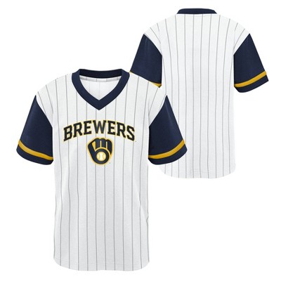 Mlb Milwaukee Brewers Girls' Henley Team Jersey : Target