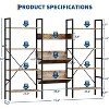 Jojoka Industrial Triple Wide 4-Tier Bookcase with 11 Open Shelves, Metal Frame Display Shelf for Living Room, Bedroom, or Home Office - 3 of 4